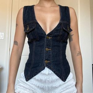 Lioness Batroun Denim Vest - Camelia Farhoodi